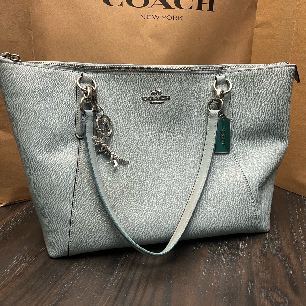 Coach Sky Blue Glitter Ava Tote Bag